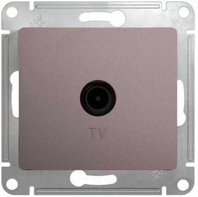 Розетка TV антенна С/У проходная Платина Glossa