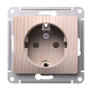 Розетка 1-м 16А С/У З/К Сосна Glossa