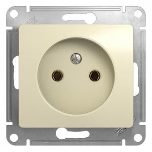 Розетка 1-м 16А С/У Бежевый Glossa