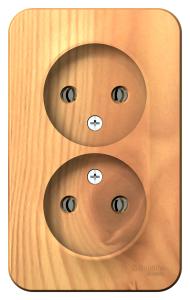 Розетка 2-м 16А О/У изолирующая пластина Ясень Blanca