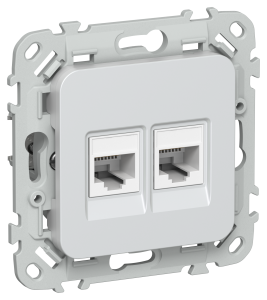 Розетка RJ45+RJ45 кат.6 UTP С/У Жемчуг FLITE