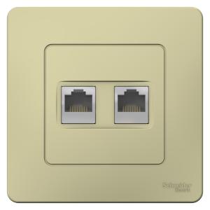 Розетка RJ45+RJ45 кат.5Е С/У Бежевый Blanca