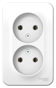 Розетка 2-м 16А О/У изолирующая пластина Белый Blanca