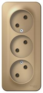 Розетка 3-м 16А О/У изолирующая пластина Титан Blanca