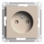 Розетка 1-м 16А С/У со шторками Песочный AtlasDesign