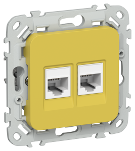 Розетка RJ45+RJ45 кат.5Е UTP С/У Желтый Карри FLITE