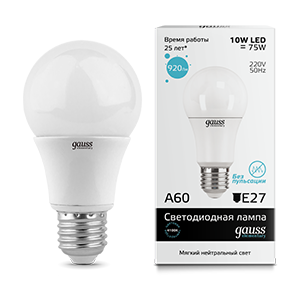 Лампа светодиодная Gauss Elementary A60 E27 10W 4100K 920Лм