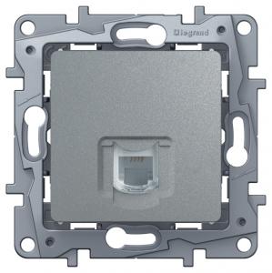 Розетка тел. (RJ11) Алюминий Legrand Etika