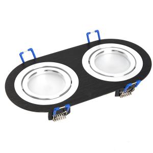 Светильник встраиваемый DL2812 MR16 50W G5.3 "овал", черный-хром Feron