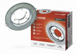 Светильник встраиваемый GX53R-crystal R02L под лампу GX53 с подсветкой 230B Тонированный/ Хром IN HOME