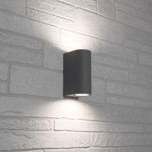 Светильник садово-парковый «Техно» (ДБУ)  DH015 2*35W, 2*GU10, 230V, IP54, цвет серый, на стену , 92*81*150мм Feron