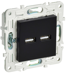 Розетка USB А+А 3,1А С/У Черный Skandy
