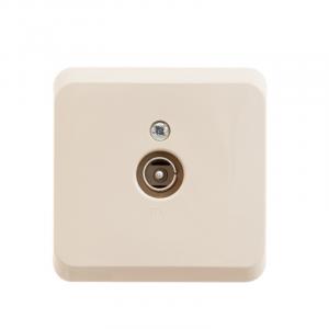 Розетка TV антенна О/У Кремовый Etude