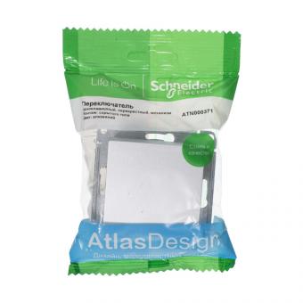 Переключатель 1-кл 10А C/У перекрестный Алюминий AtlasDesign