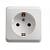 Розетка 1-м 16А О/У З/К Белый Etude