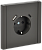Розетка 1-м 16А С/У З/К со шторками+USB A+С 18Вт винтовое крепление Серый Forte&Piano