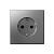 Розетка 1-м 16А С/У З/К со шторками Сталь ArtGallery