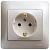 Розетка 1-м 16А С/У З/К в сборе с рамкой Перламутр Glossa