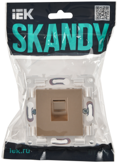 Розетка RJ45 кат.6 С/У Песочный Skandy