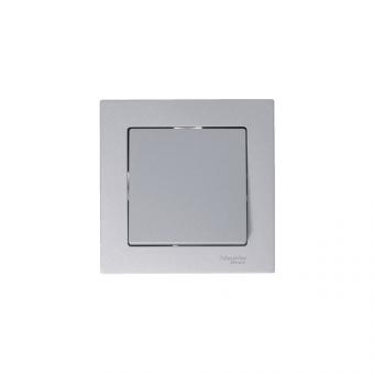 Переключатель 1-кл 10А C/У перекрестный Алюминий AtlasDesign
