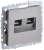 Розетка RJ45+RJ45 кат.6 С/У Сталь Brite