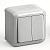 Переключатель 2-клавишный IP44 10А Серый Legrand Quteo