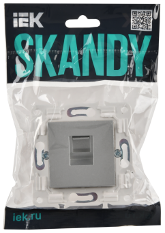 Розетка RJ45 кат.6 С/У Серебряный Skandy