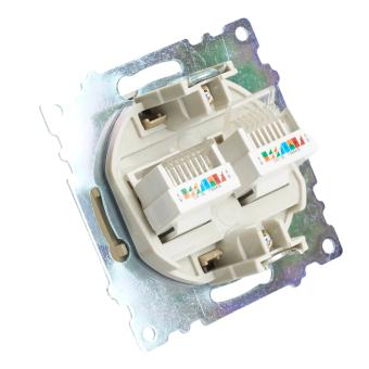 Розетка RJ45+RJ45 С/У Золото Катрин