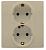 Двойная розетка с/з, винты Слоновая кость Etika Legrand