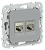 Розетка RJ45+RJ45 кат.6 STP С/У Серый FLITE