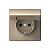 Розетка 1-м 16А С/У З/К со штор. с крышкой IP20 Шампань ArtGallery