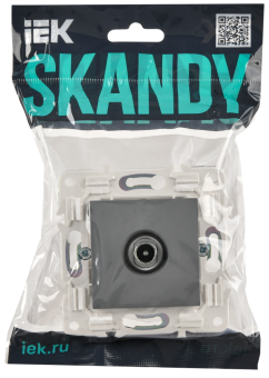 Розетка TV антенна С/У проходная Серый Skandy