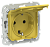 Розетка 1-м 16А С/У З/К со шторками с крышкой IP44 Б/К Желтый Карри FLITE