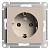 Розетка 1-м 16А С/У З/К Песочный AtlasDesign