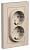 Розетка 2-м 16А С/У З/К со штор.в сборе с рамкой Песочный AtlasDesign