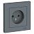 Розетка 1-м 16А С/У в сборе с рамкой Грифель AtlasDesign