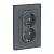 Розетка 2-м 16А С/У З/К со штор.в сборе с рамкой Грифель AtlasDesign