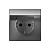 Розетка 1-м 16А С/У З/К со штор. с крышкой IP20 Сталь ArtGallery
