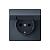 Розетка 1-м 16А С/У З/К со штор. с крышкой IP20 Грифель ArtGallery