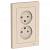 Розетка 2-м 16А С/У в сборе с рамкой Бежевый AtlasDesign